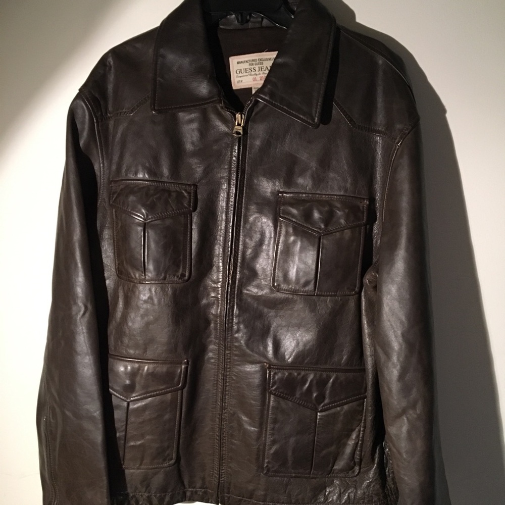 Guess leather bomber jacket